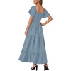 image:imageLYANER Womens Square Neck Midi DressHazy Blue