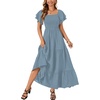 image:imageLYANER Womens Square Neck Midi DressHazy Blue