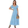 image:imageLYANER Womens Square Neck Midi DressLight Blue