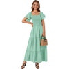 image:imageLYANER Womens Square Neck Midi DressLight Green