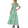 image:imageLYANER Womens Square Neck Midi DressLight Green