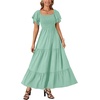 image:imageLYANER Womens Square Neck Midi DressLight Green