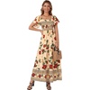 image:imageLYANER Womens Square Neck Midi DressMonstera Deliciosa Flower