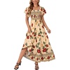 image:imageLYANER Womens Square Neck Midi DressMonstera Deliciosa Flower