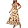 image:imageLYANER Womens Square Neck Midi DressMonstera Deliciosa Flower