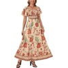 image:imageLYANER Womens Square Neck Midi DressOrange Red Toucan