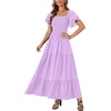 image:imageLYANER Womens Square Neck Midi DressPurple