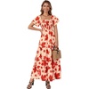 image:imageLYANER Womens Square Neck Midi DressRed Flower