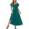 image:imageLYANER Womens Square Neck Midi DressRibbon Green
