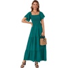 image:imageLYANER Womens Square Neck Midi DressRibbon Green