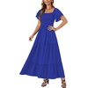 image:imageLYANER Womens Square Neck Midi DressRoyal Blue