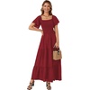 image:imageLYANER Womens Square Neck Midi DressWine Red