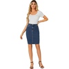 image:imageLYANER Womens Stretch High Waist Denim SkirtBlue