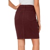 image:imageLYANER Womens Stretch High Waist Denim SkirtDeep Red