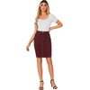 image:imageLYANER Womens Stretch High Waist Denim SkirtDeep Red