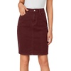 image:imageLYANER Womens Stretch High Waist Denim SkirtDeep Red