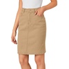 image:imageLYANER Womens Stretch High Waist Denim SkirtLight Khaki