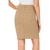 image:imageLYANER Womens Stretch High Waist Denim SkirtLight Khaki