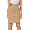 image:imageLYANER Womens Stretch High Waist Denim SkirtLight Khaki