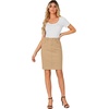 image:imageLYANER Womens Stretch High Waist Denim SkirtLight Khaki
