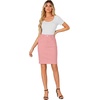 image:imageLYANER Womens Stretch High Waist Denim SkirtLight Pink