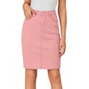 image:imageLYANER Womens Stretch High Waist Denim SkirtLight Pink