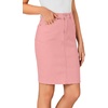 image:imageLYANER Womens Stretch High Waist Denim SkirtLight Pink