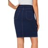 image:imageLYANER Womens Stretch High Waist Denim SkirtNavy