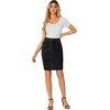 image:imageLYANER Womens Stretch High Waist Denim SkirtPure Black