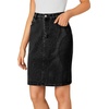 image:imageLYANER Womens Stretch High Waist Denim SkirtPure Black