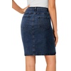 image:imageLYANER Womens Stretch High Waist Denim SkirtPure Dark Blue