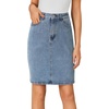 image:imageLYANER Womens Stretch High Waist Denim SkirtPure Light Blue