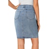 image:imageLYANER Womens Stretch High Waist Denim SkirtPure Light Blue