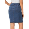 image:imageLYANER Womens Stretch High Waist Denim SkirtPure Navy Blue