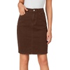 image:imageLYANER Womens Stretch High Waist Denim SkirtReddish Brown