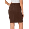 image:imageLYANER Womens Stretch High Waist Denim SkirtReddish Brown