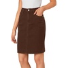 image:imageLYANER Womens Stretch High Waist Denim SkirtReddish Brown