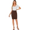 image:imageLYANER Womens Stretch High Waist Denim SkirtReddish Brown