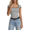 image:imageLYANER Womens Striped Knit Y2k Crop TopsWhite