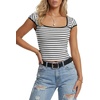image:imageLYANER Womens Striped Knit Y2k Crop TopsWhite