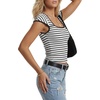 image:imageLYANER Womens Striped Knit Y2k Crop TopsWhite