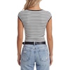 image:imageLYANER Womens Striped Knit Y2k Crop TopsWhite