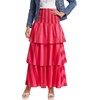 image:imageLYANER Womens Striped Smocked Tiered Long SkirtRose