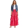 image:imageLYANER Womens Striped Smocked Tiered Long SkirtRose