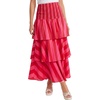 image:imageLYANER Womens Striped Smocked Tiered Long SkirtRose