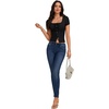 image:imageLYANER Womens Tie Front Button Down Crop TopsBlack