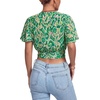 image:imageLYANER Womens Tie Front Sexy Crop TopsAbstract Green Print