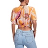image:imageLYANER Womens Tie Front Sexy Crop TopsAbstract Print