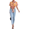 image:imageLYANER Womens Tie Front Sexy Crop TopsAbstract Print