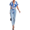 image:imageLYANER Womens Tie Front Sexy Crop TopsBlue Tie Dye